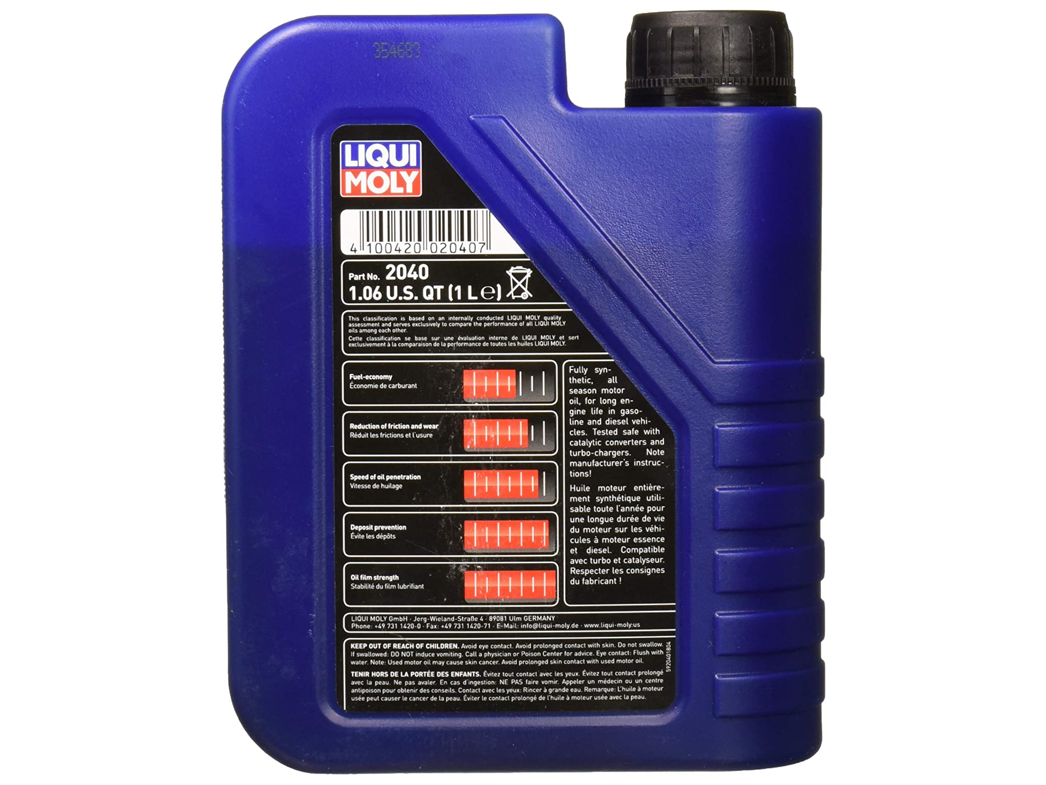Liqui Moly Full Synthetic Synthoil Premium 5W 40 Motor Oil 1 Liter
