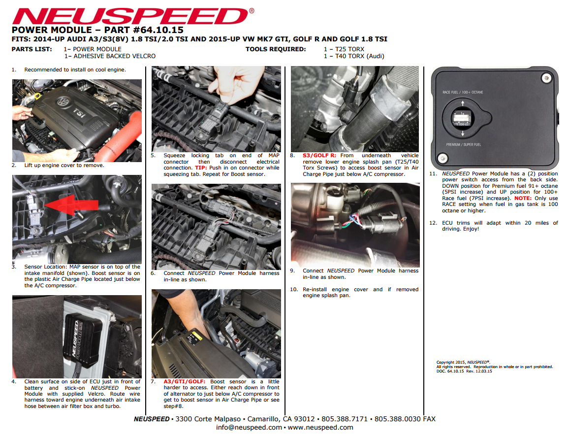 NEUSPEED Power Module - VW Mk7 GTI, VW Golf R, Audi A3/S3 – Euro Sport  Accessories